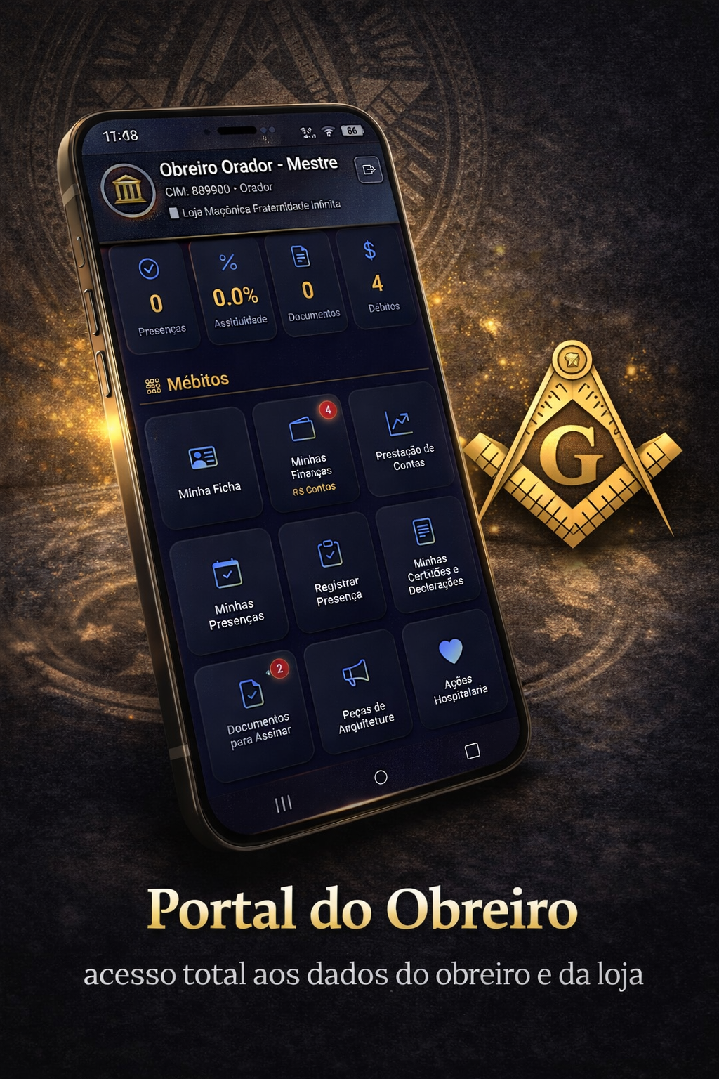 Tela do Celular do Obreiro